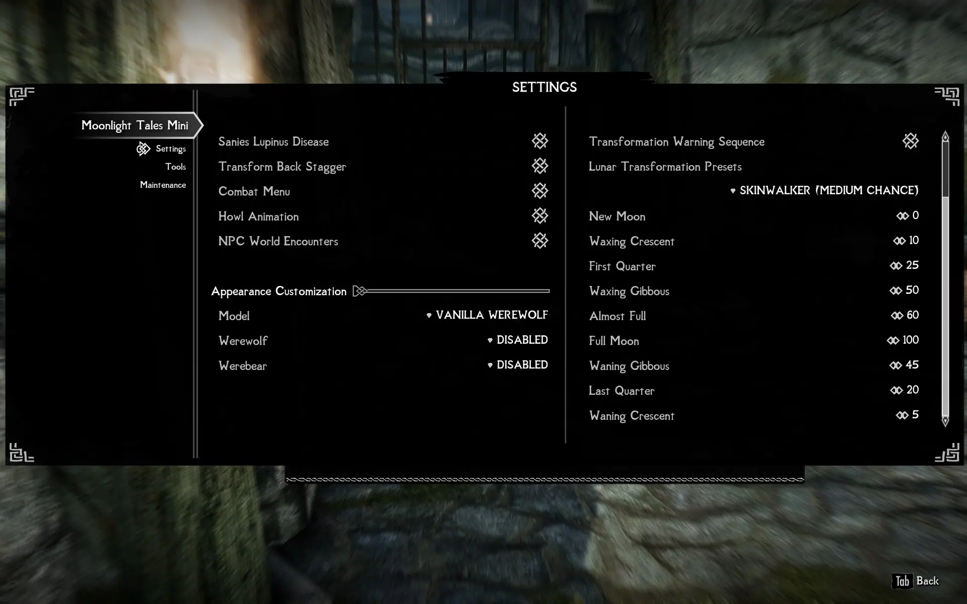 Moonlight Tales Mini - MCM at Skyrim Special Edition Nexus - Mods and ...