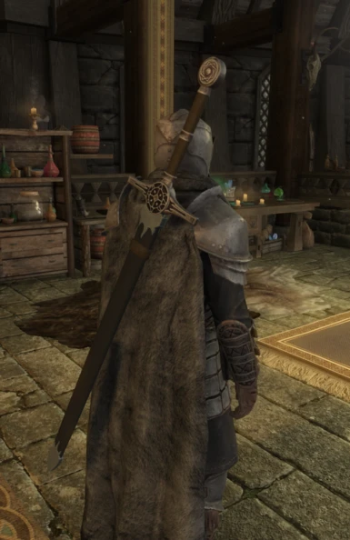 Sword and cloak from Dawnguard Arsenal and Cloaks of Skyrim