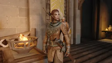 Irileth wearing Rogue's Leather Armor.