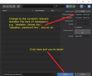 Exporting Cascadeur-produced FBX to HKX from Blender