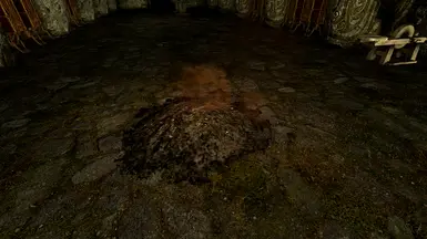 An example of side effects. Note the ash pile is lit up because of the smoke.