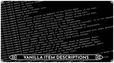 Vanilla Item Descriptions