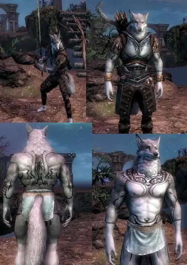 Steel Armor + Body Tatts White Wolf