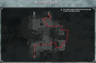 Map to the Falmer Armor in Mzinchaleft Depths