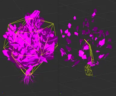 Before - After - Reduced (removed foliage to show the geometry)