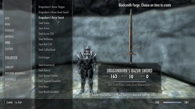Crafting Dragonborns Razor Sword