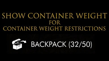 Show Container Weight for Container Weight Restrictions