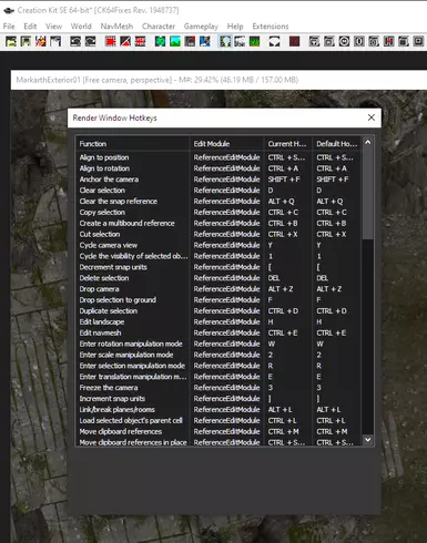 CK View Render Window Hotkeys