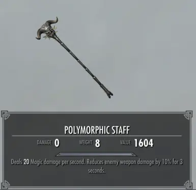 Appearance: Skull of Corruption. Enchantment: Greater Necrotic Flames from Desecration Mod.