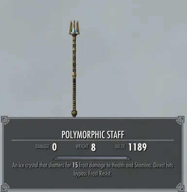 Appearance: Aetherial Staff. Enchantment: Hailstorm from Apocolypse.