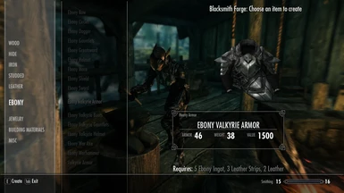 Valkyrie Armor - Ebony Smithing Requirement