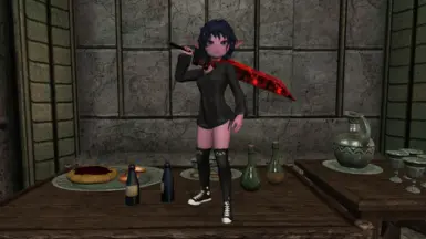 She's short, so table