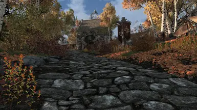Red flora01 and 02 models outside the Riften Gate (with Khajiit Has Wares tent visible).