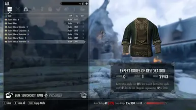 Enchanted Expert Robes Example