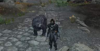 Bosmer PC with her bear friend