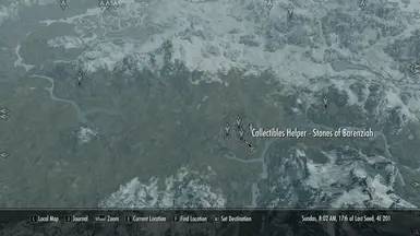 Map markers pointing out the Stones of Barenziah.