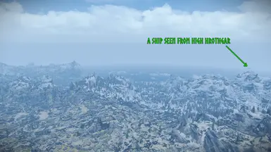 A Ship seen from High Hrothgar during my new game.
