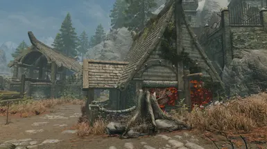 Rodryk's lumber camp has the same roof as the optional smithy (autumn)