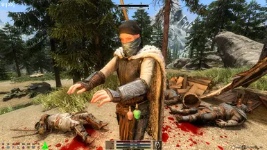 Elsi wearing a face mask and a cloak, from both respective patches (showing that all the accessory patches can work in tandem)