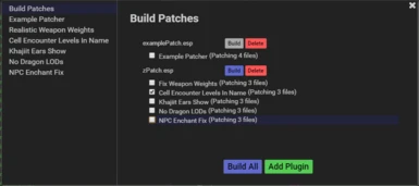 zEdit - Build Patches Tab