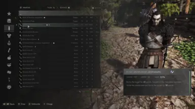 Inventory menu