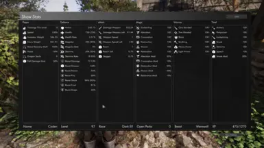 skyrim character sheet