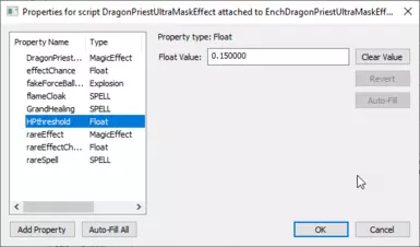 HP Threshold for Trigger on 15 file