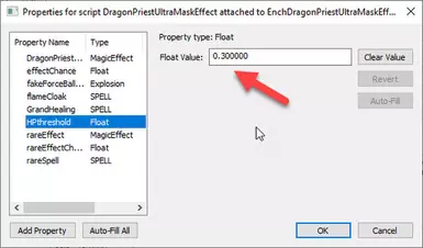 HP Threshold for Trigger on 30 file
