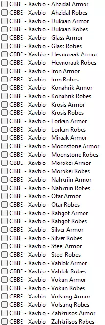 Bodyslide Names