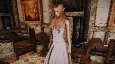 Long White Tartan Dress