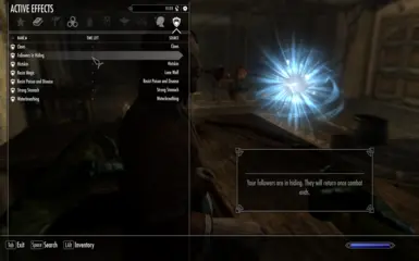 Effect shown when in combat