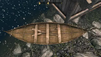 Boat from Roof Garden Shack up against wall of a house from Oar's Rest