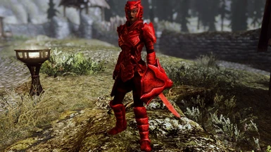 Scaled Ruby Flavor (female) - with shield and sword -