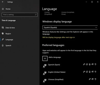 Please set your language to the Windows display language, otherwise speech recognition may not work properly