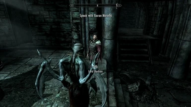 Now the player can initiate dialogue while in Vampire Lord form