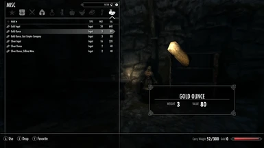 Common gold ounce, that can be smelted by the player.