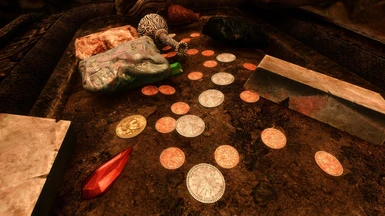 The world generates copper, silver and gold coins dynamically (feature from Coins of Tamriel)