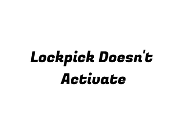 No Lockpick Activate (SKSE) - Updated