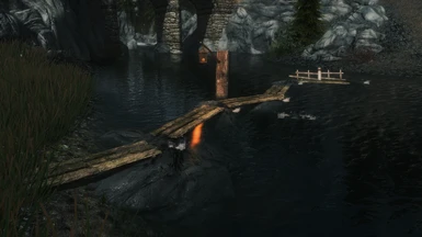 SkyrimSE Guardian Stones down the path to the hunter