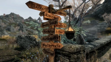 Outside Markarth 4K with Weathered Roadsigns patch