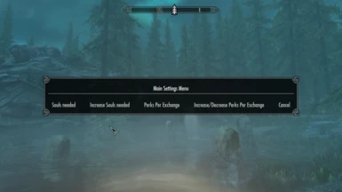 Main settings menu