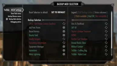 Mod Selection page