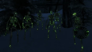 Skeletons reanimated with Undead Thrall spell and Poison Affinity