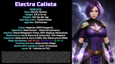 Calista's Stat Sheet