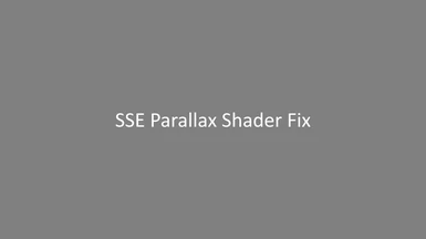 SSE Parallax Shader Fix (BETA)