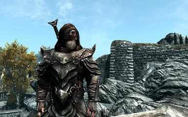Orcish armor with scarf-less armored fur hood