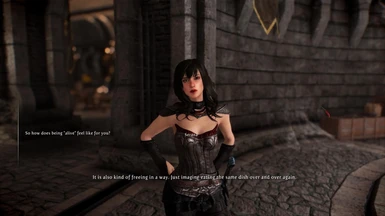 Serana, now cured of vampirism, giving all-new commentary on what it's like to be human again. 