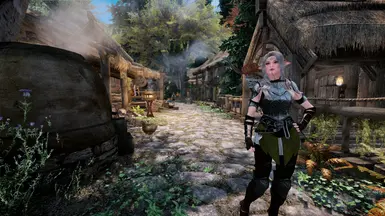With elf ears.