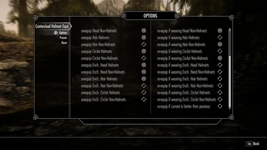 Options menu part 2