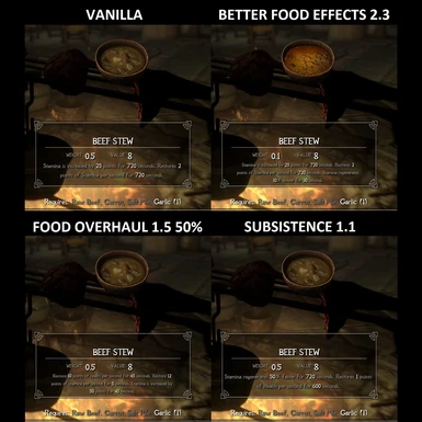 food mods compared 02
